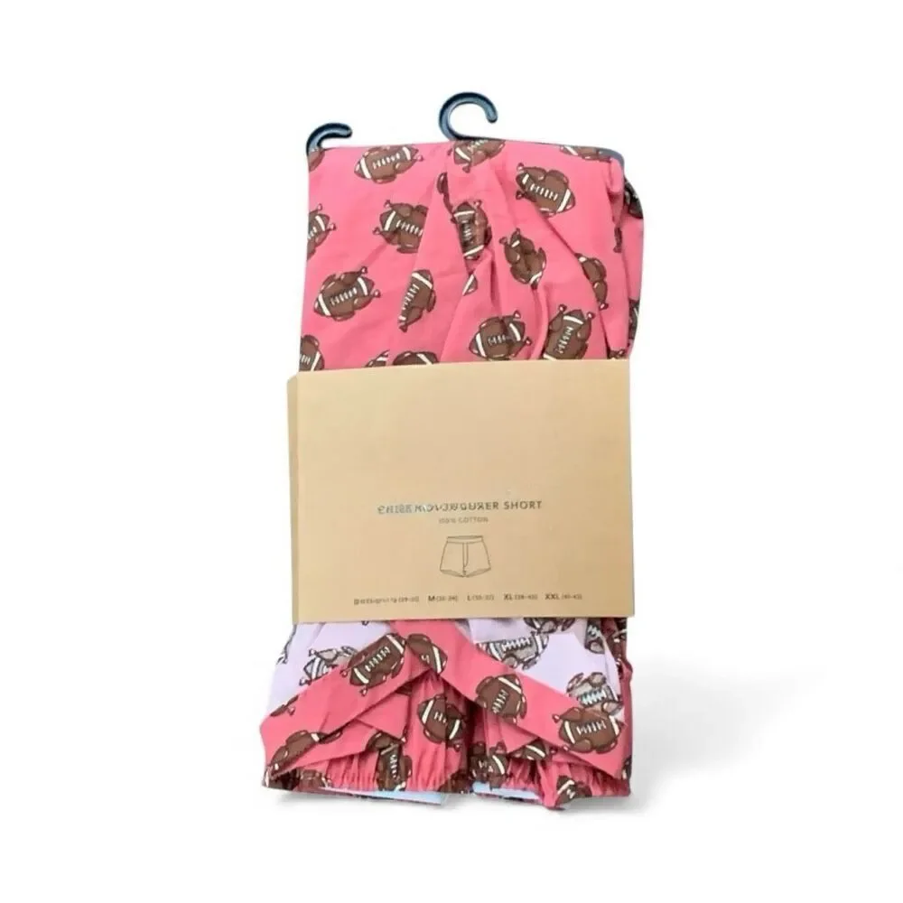 J. Crew Men’s Thanksgiving Football Cotton Poplin Woven Boxer Briefs Large, NWT